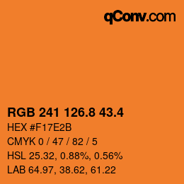 カラーコード: RGB 241 126.8 43.4 | qconv.com