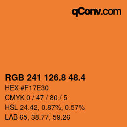 カラーコード: RGB 241 126.8 48.4 | qconv.com