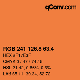カラーコード: RGB 241 126.8 63.4 | qconv.com