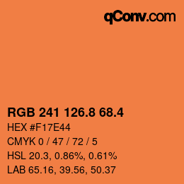 カラーコード: RGB 241 126.8 68.4 | qconv.com