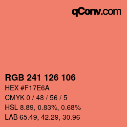 Color code: RGB 241 126 106 | qconv.com