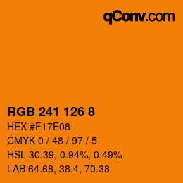 カラーコード: RGB 241 126 8 | qconv.com