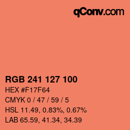 Color code: RGB 241 127 100 | qconv.com