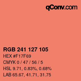 Color code: RGB 241 127 105 | qconv.com