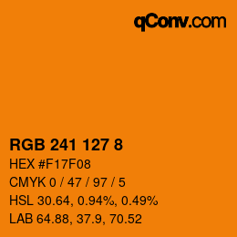 Color code: RGB 241 127 8 | qconv.com