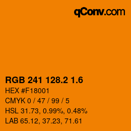 カラーコード: RGB 241 128.2 1.6 | qconv.com