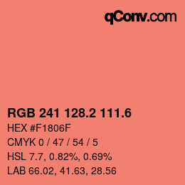 カラーコード: RGB 241 128.2 111.6 | qconv.com