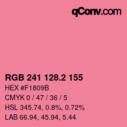 カラーコード: RGB 241 128.2 155 | qconv.com