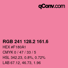 カラーコード: RGB 241 128.2 161.6 | qconv.com