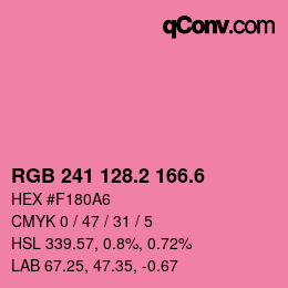 カラーコード: RGB 241 128.2 166.6 | qconv.com