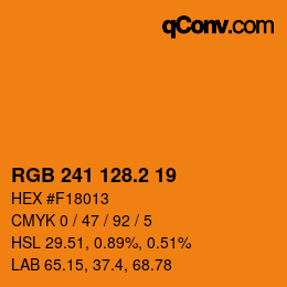 カラーコード: RGB 241 128.2 19 | qconv.com