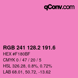 カラーコード: RGB 241 128.2 191.6 | qconv.com