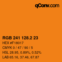 カラーコード: RGB 241 128.2 23 | qconv.com