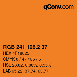 カラーコード: RGB 241 128.2 37 | qconv.com