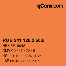 カラーコード: RGB 241 128.2 66.6 | qconv.com