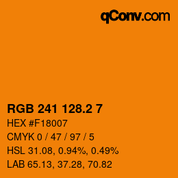カラーコード: RGB 241 128.2 7 | qconv.com