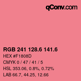 カラーコード: RGB 241 128.6 141.6 | qconv.com