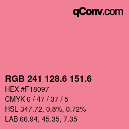 カラーコード: RGB 241 128.6 151.6 | qconv.com