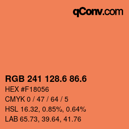 カラーコード: RGB 241 128.6 86.6 | qconv.com