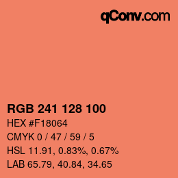Color code: RGB 241 128 100 | qconv.com