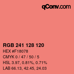 カラーコード: RGB 241 128 120 | qconv.com