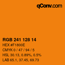 Color code: RGB 241 128 14 | qconv.com