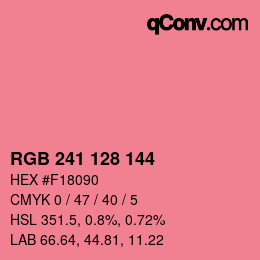 カラーコード: RGB 241 128 144 | qconv.com