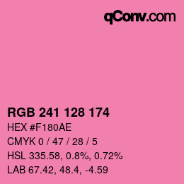 カラーコード: RGB 241 128 174 | qconv.com