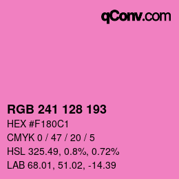 カラーコード: RGB 241 128 193 | qconv.com