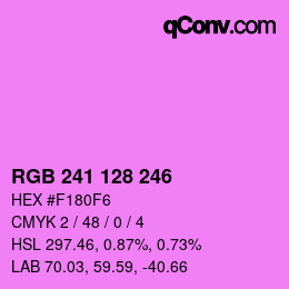 Color code: RGB 241 128 246 | qconv.com