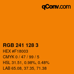 カラーコード: RGB 241 128 3 | qconv.com