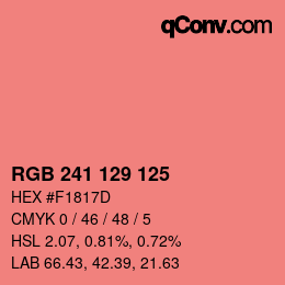 カラーコード: RGB 241 129 125 | qconv.com