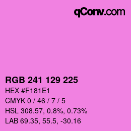Color code: RGB 241 129 225 | qconv.com