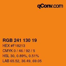 Color code: RGB 241 130 19 | qconv.com