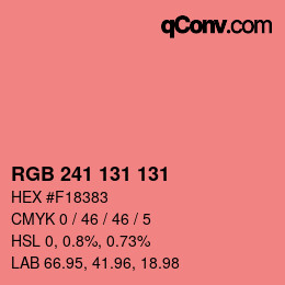 カラーコード: RGB 241 131 131 | qconv.com