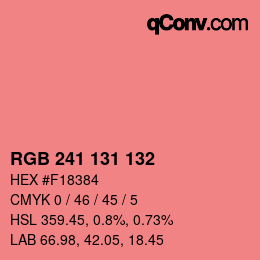 Color code: RGB 241 131 132 | qconv.com