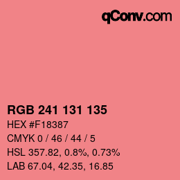 Color code: RGB 241 131 135 | qconv.com