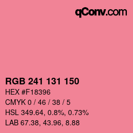 Color code: RGB 241 131 150 | qconv.com