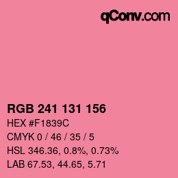 Farbcode: RGB 241 131 156 | qconv.com