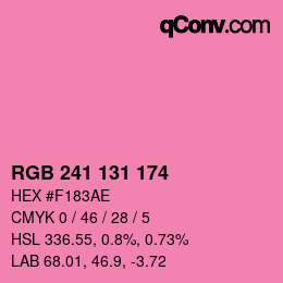 Color code: RGB 241 131 174 | qconv.com