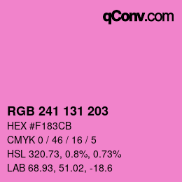 Color code: RGB 241 131 203 | qconv.com