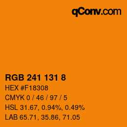 Color code: RGB 241 131 8 | qconv.com