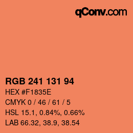 カラーコード: RGB 241 131 94 | qconv.com