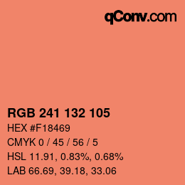 Color code: RGB 241 132 105 | qconv.com