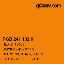 カラーコード: RGB 241 132 8 | qconv.com