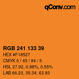 Color code: RGB 241 133 39 | qconv.com