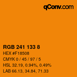 カラーコード: RGB 241 133 8 | qconv.com