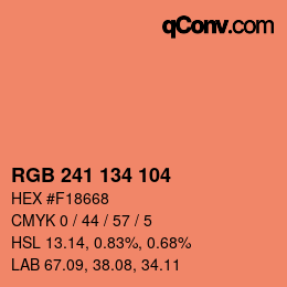 Color code: RGB 241 134 104 | qconv.com