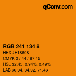 カラーコード: RGB 241 134 8 | qconv.com