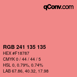 Color code: RGB 241 135 135 | qconv.com
